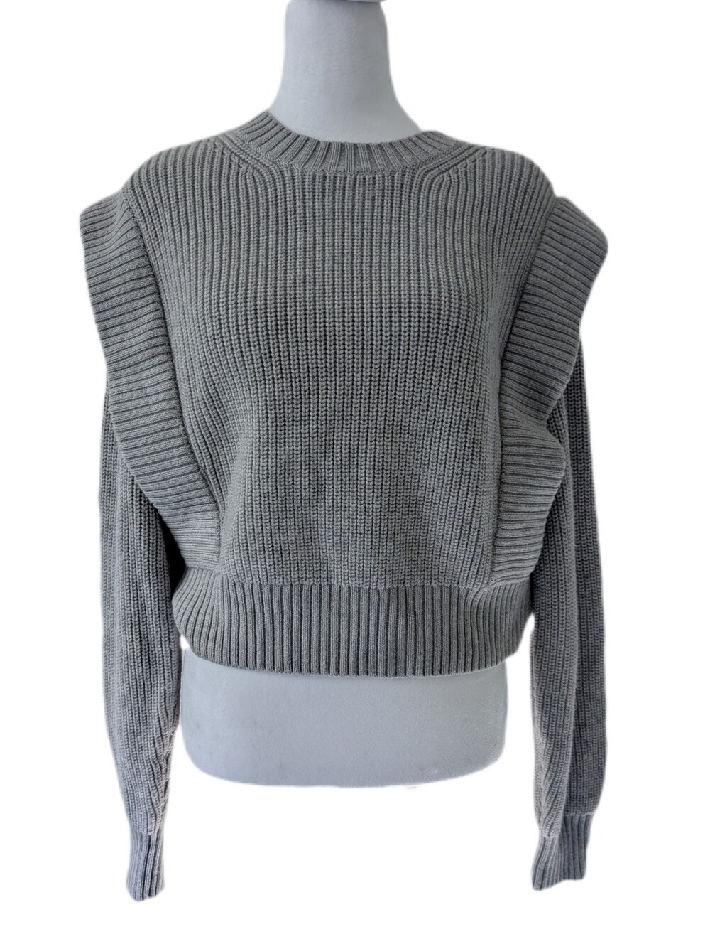Aritzia Babaton Grazia Sweater Merino Wool In Cool Grey 80's Vibes -M-